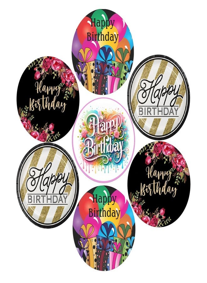 SLGIFT Vinyl Happy Birthday Theme Sticker, Self-Adhesive Vinyl Stickers, 40 Pieces, 2 x 2 Inches Round Sticker, 4 Unique Designs, R197 - Image 1